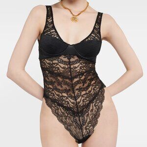 Versace Women's Black Lace Bodysuit Underwear Versace sz 2B